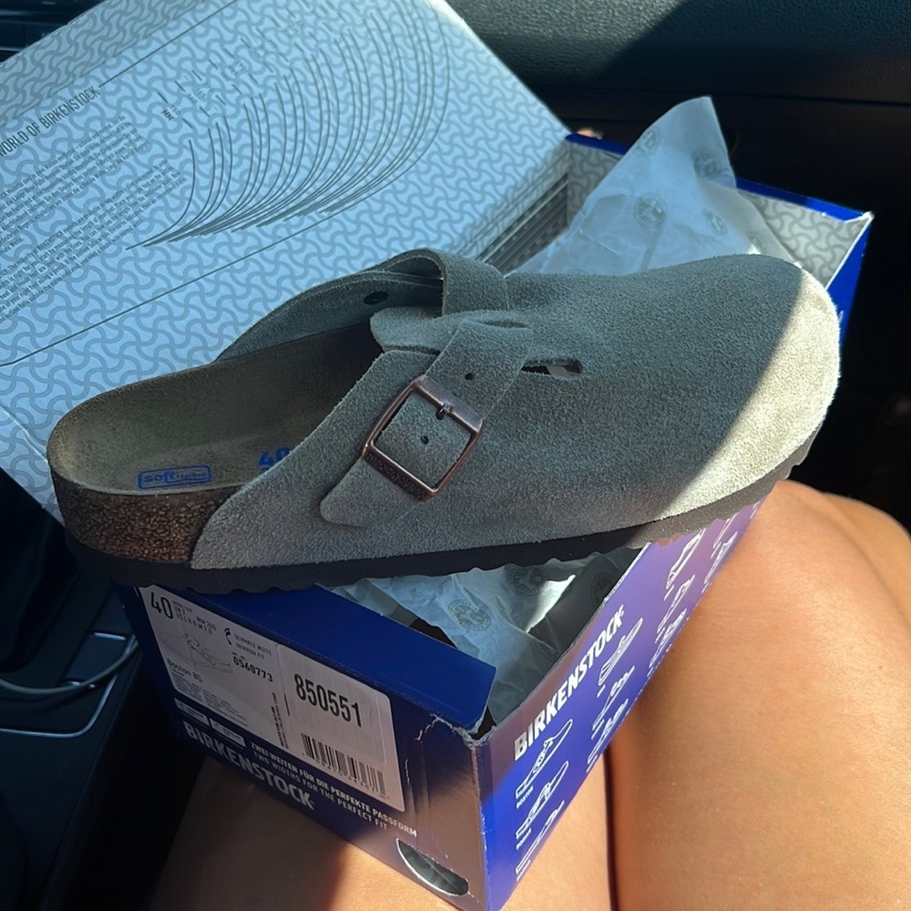 NIB Birkenstock Boston Taupe Sz 40